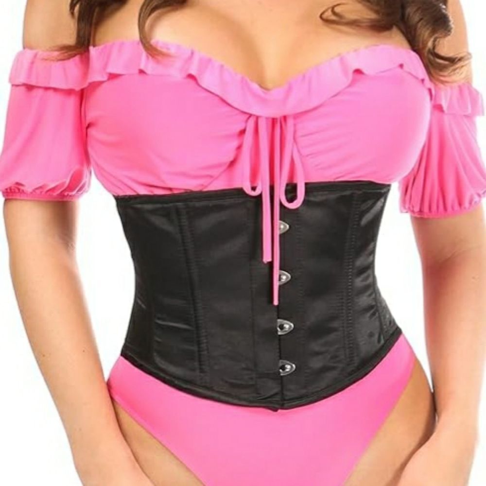 25"-28" Medium S Lavish Black Orange Ombre Skulls waist cincher corset Halloween - Picture 8 of 8